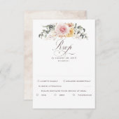 カラフルFolids Boho Wedding RSVP (正面/裏面)