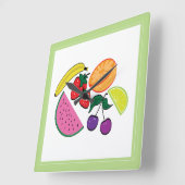 カラフルFruit Summer, カッコいい,おもしろい スクエア壁時計 (傾斜)