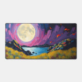 カラフルFull Moon Desk Mat - 鮮やか Night Sky & A デスクマット (正面)
