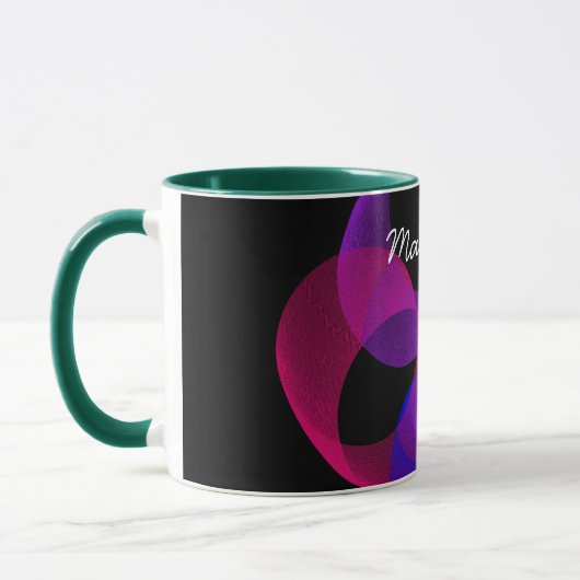 カラフルFusion Geometric Math Art Coffee Mug マグカップ (左)