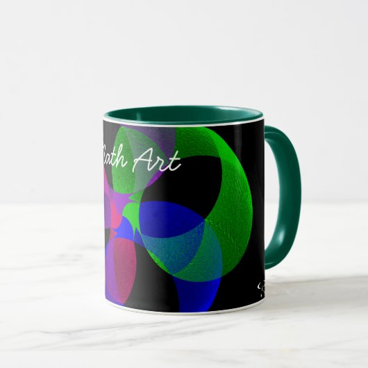 カラフルFusion Geometric Math Art Coffee Mug マグカップ (正面右)