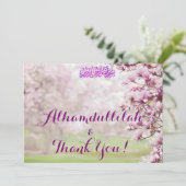 カラフルGarden Islamic Muslim's 結婚 Thank You サンキューカード (スタンド正面)