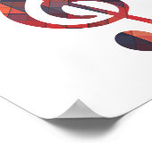 カラフルGeometric Music Noteポスター ポスター (角)