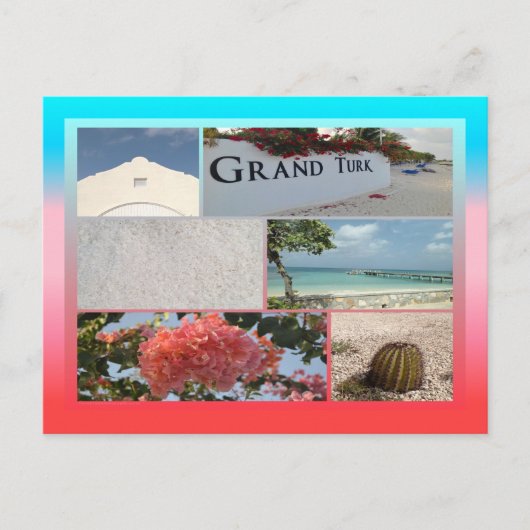 カラフルGrand Turk Photo Collage ポストカード (正面)