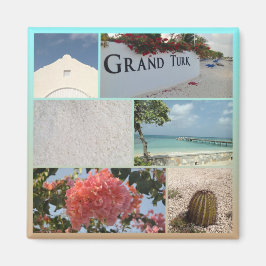 カラフルGrand Turk Photo Collage マグネット