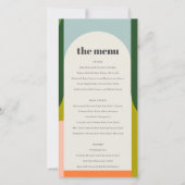 カラフルGroovyレトロArchのメはっきりした結婚ニュー・カード サンキューカード (正面)