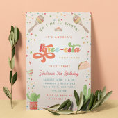 カラフルGroovy Fiesta誕生日男女兼用 招待状