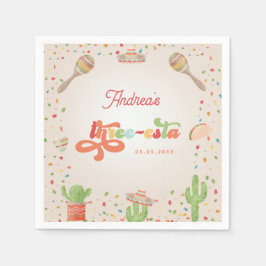 カラフルGroovy Fiesta 3rd誕生日スリーエスタ スタンダードカクテルナプキン