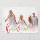 カラフルHallelujah宗教的なクリスマスおもしろい写真 シーズンカード (正面)