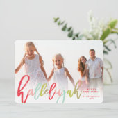 カラフルHallelujah宗教的なクリスマスおもしろい写真 シーズンカード (スタンド正面)