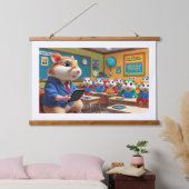 カラフルHamster Classroom Wall Tapestry - Back to 吊り下げ型タペストリー (寝室)