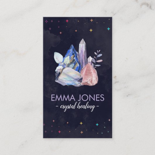 カラフルHealing Crystals Cluster名刺 名刺 (正面)