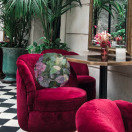 カラフルHeuchera植葉物植物学 ラウンドクッション