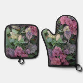 カラフルHeuchera植葉物植物学 鍋つかみ&鍋敷きセット (正面)