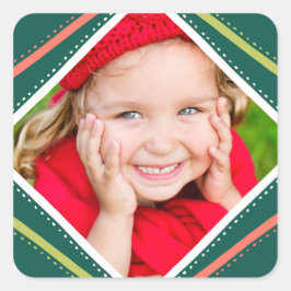 カラフルHoliday Photoステッカー スクエアシール