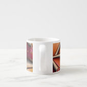 カラフルJoy抽象芸術赤オレンジ色ファンタジーフラクタル エスプレッソカップ (裏面)