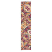 カラフルJoy抽象芸術赤オレンジ色ファンタジーフラクタル ショートテーブルランナー (正面)