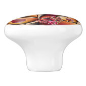 カラフルJoy抽象芸術赤オレンジ色ファンタジーフラクタル セラミックノブ (側面)