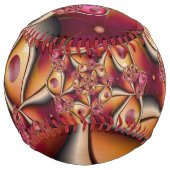 カラフルJoy抽象芸術赤オレンジ色ファンタジーフラクタル ソフトボール (正面)