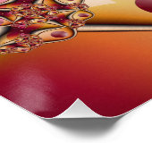 カラフルJoy抽象芸術赤オレンジ色ファンタジーフラクタル ポスター (コーナー)