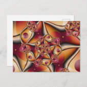 カラフルJoy抽象芸術赤オレンジ色ファンタジーフラクタル ポストカード (正面/裏面)