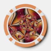 カラフルJoy抽象芸術赤オレンジ色ファンタジーフラクタル ポーカーチップ (裏面)