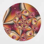 カラフルJoy抽象芸術赤オレンジ色ファンタジーフラクタル ラベル (デザイン1)