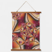 カラフルJoy抽象芸術赤オレンジ色ファンタジーフラクタル 吊り下げ型タペストリー (正面)