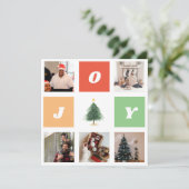 カラフルJoy Christmas Treeフォトコラージュ シーズンカード (スタンド正面)