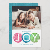 カラフルJoy Water Color Dotsクリスマス シーズンカード (正面/裏面)
