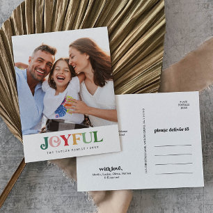カラフルJoyful Christmasポートレート写真 シーズンポストカード