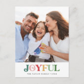 カラフルJoyful Christmasポートレート写真 シーズンポストカード (正面)