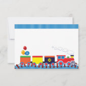 カラフルKids Train Birthday Partyありがとう サンキューカード (裏面)