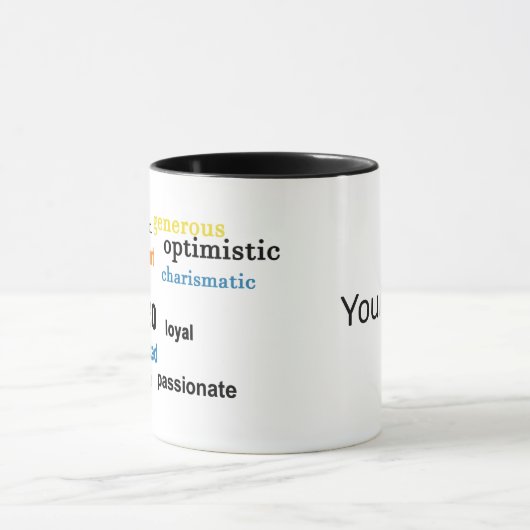 カラフルLeo特性〔占星術の〕十二宮図の署名パーソナライズされた名 マグカップ (中央)