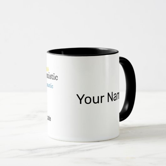 カラフルLeo特性〔占星術の〕十二宮図の署名パーソナライズされた名 マグカップ (正面右)