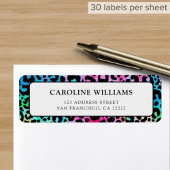 カラフルLeopardテクススタイリッシュチャ差出人住所 ラベル