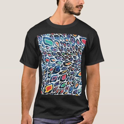 カラフルLeopard:テクス鮮やかチャプリント Tシャツ (正面)