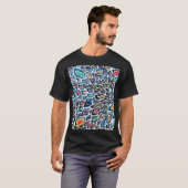 カラフルLeopard:テクス鮮やかチャプリント Tシャツ (正面フル)