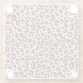 カラフルLeopard:ファッションヴィンテージパターン ガラスコースター (裏面)