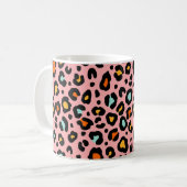カラフルLeopard:ファッションヴィンテージパターン コーヒーマグカップ (正面左)