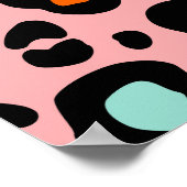 カラフルLeopard:ファッションヴィンテージパターン ポスター (角)