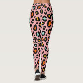 カラフルLeopard:ファッションヴィンテージパターン レギンス (裏面)