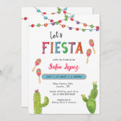 カラフルLet's Fiesta Bridal Shower Invitation 招待状 (正面/裏面)