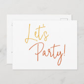 カラフルLet's Informal Wedding Reception ポストカード (正面/裏面)