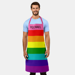 カラフルLGBT虹のフラグの色LGBTQ エプロン