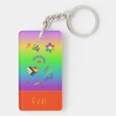 カラフルlgbtqゲイプライド月 キーホルダー (裏面)