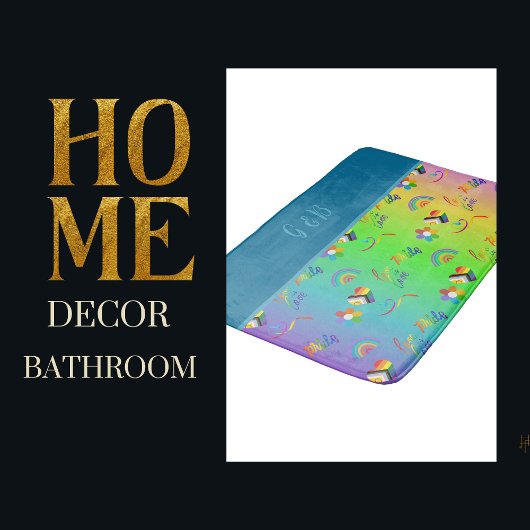 カラフルlgbtqゲイプライド月 バスマット