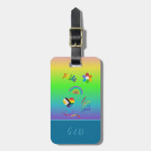 カラフルlgbtqゲイプライド月 ラゲッジタグ (正面縦)