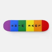 カラフルLGBTQレインボーゲイプライド国旗カスタム文字 スケートボード (横)