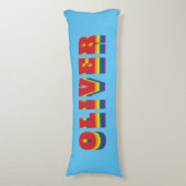 カラフルLGBTQレインボーゲイプライド国旗名前をカスタムする ボディピロー (正面縦)